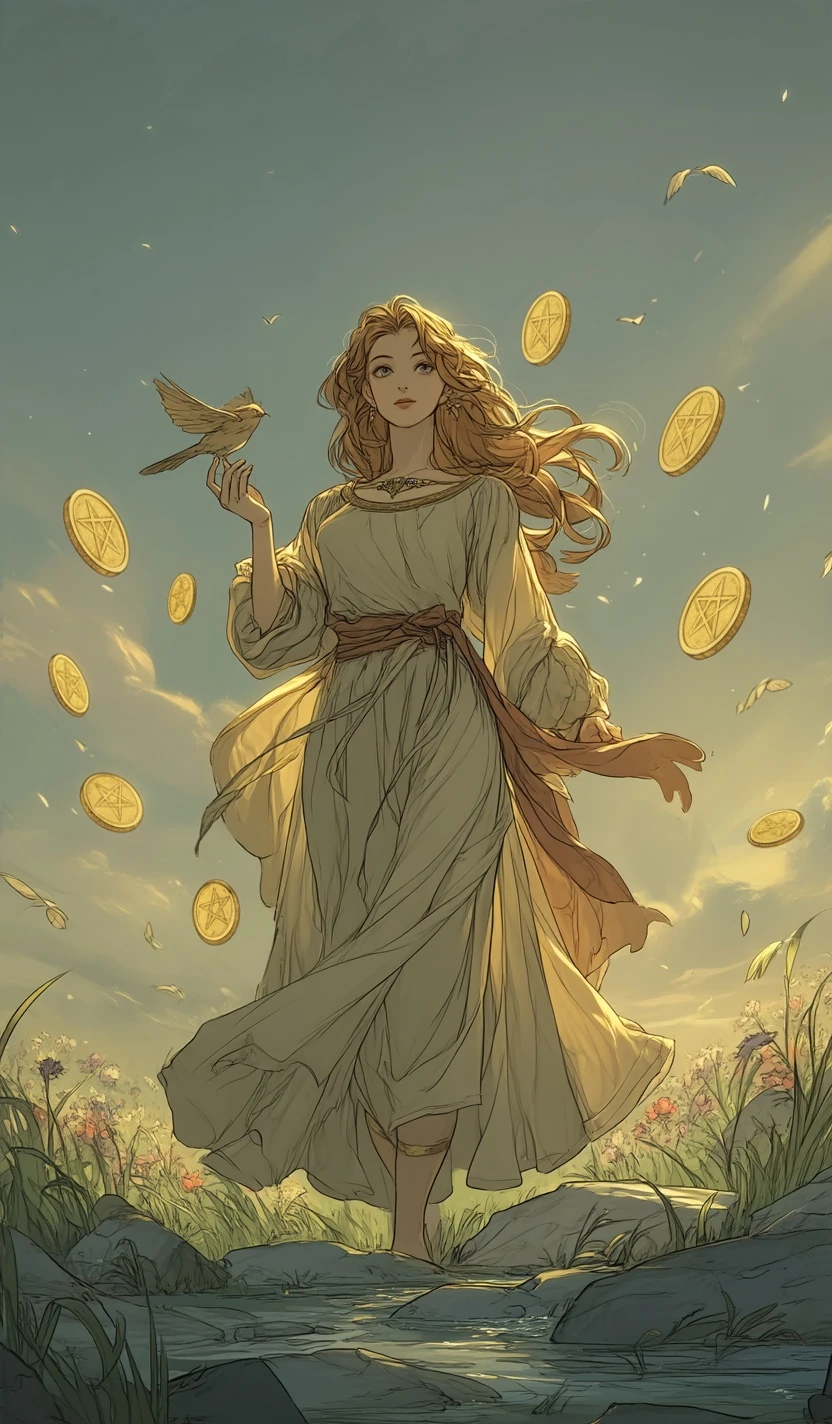 Tarotkarte Neun der Pentakel